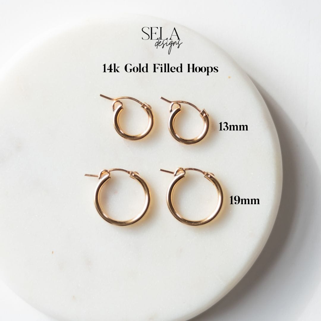 Bold 14k Gold Filled Hoop Earrings Sela Designs