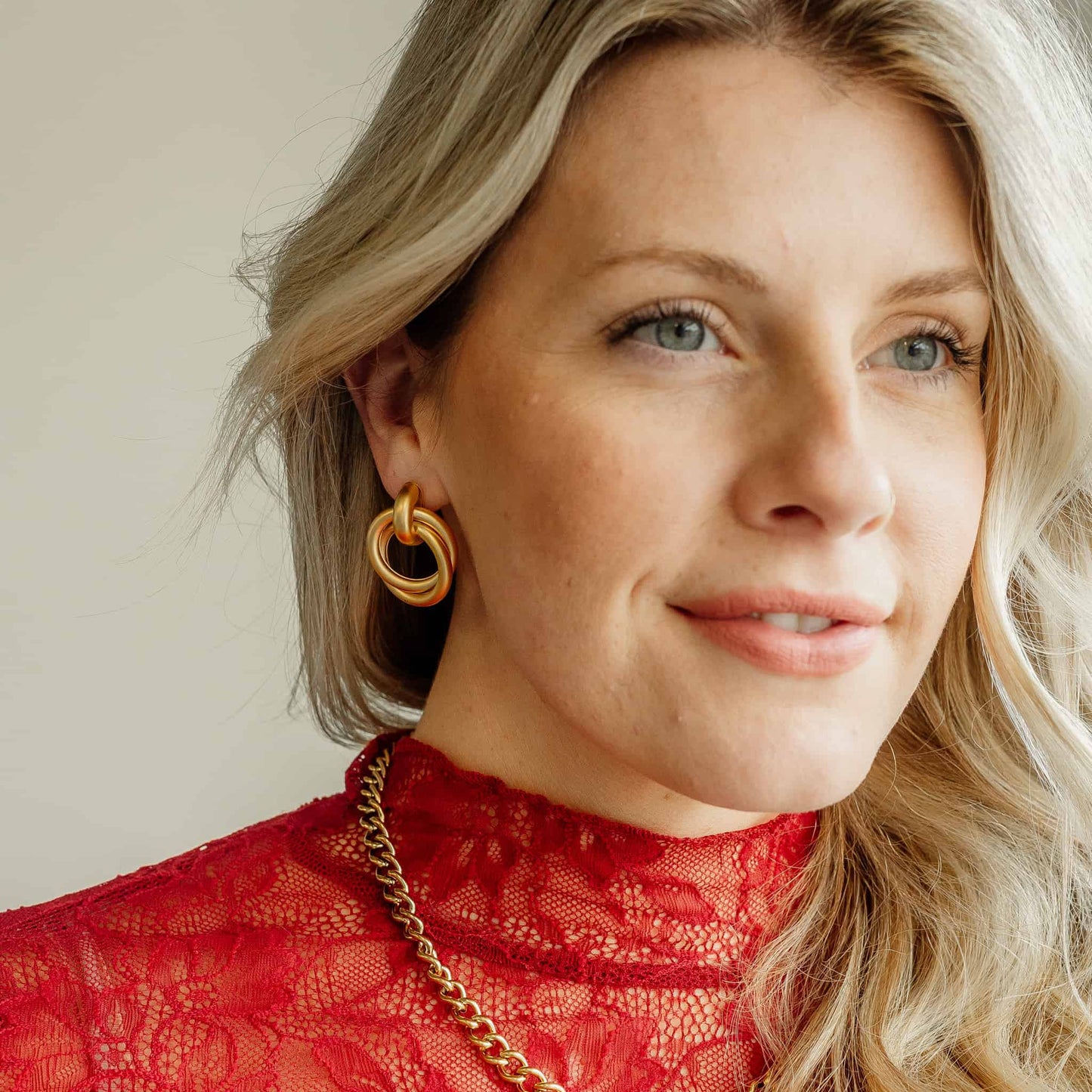 Gold Plated Knot Earrings Statement Earrings Sela Designs