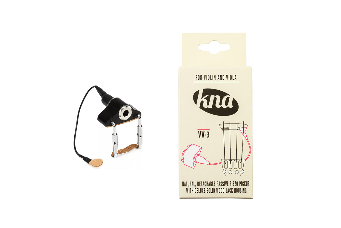 KNA VV-3 Portable Piezo Violin/Viola Pickup - Ebony-NEW