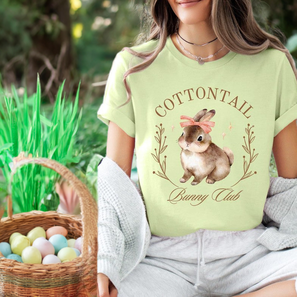 Cottontail Bunny Club Easter Graphic T Shirts