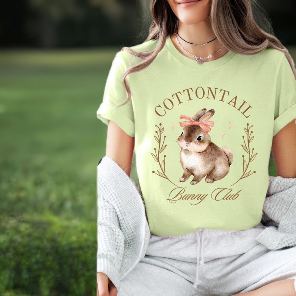 Cottontail Bunny Club Easter Graphic T Shirts