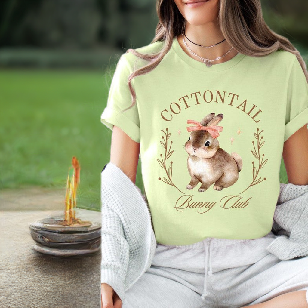 Cottontail Bunny Club Easter Graphic T Shirts