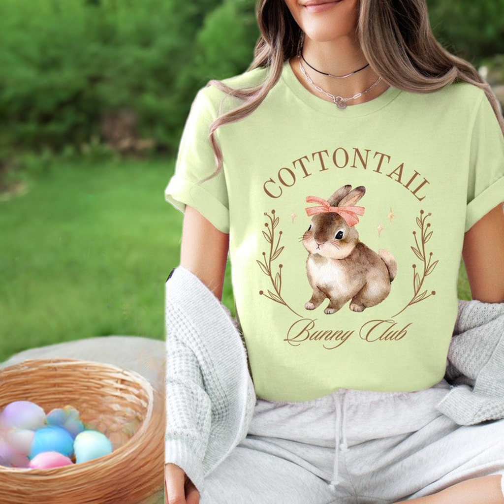 Cottontail Bunny Club Easter Graphic T Shirts