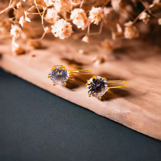 Elegant Golden Sparkle Gold-Plated Earrings Le Reussi(R)