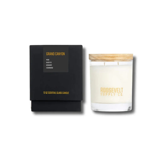 Grand Canyon Musk Black Fig Bergamot Cedar Candle The Roosevelts Candle Co.