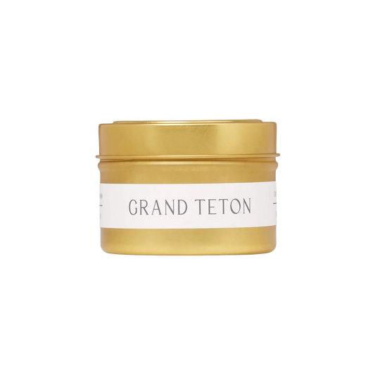 Travel Candle Woodsy Scented Grand Teton by The Roosevelts Candle Co.