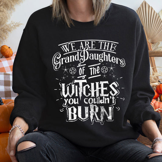 Vintage Halloween Sweatshirt Soft Cotton Polyester Pullover Grand Daughters