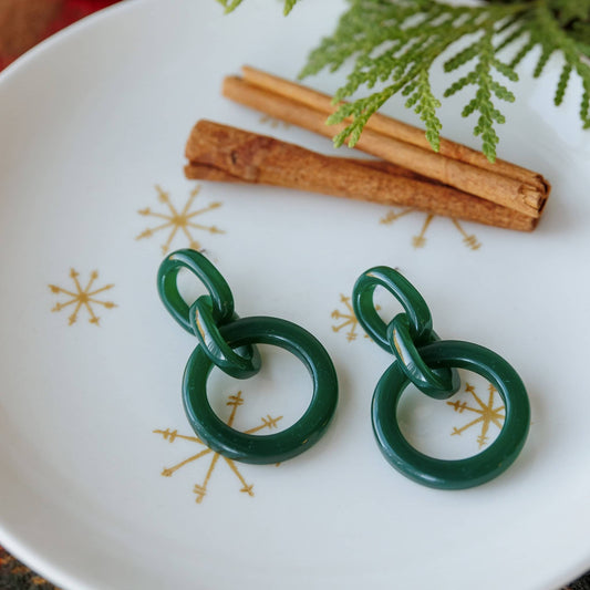 Green Lightweight Ethical Hali Earrings Sela Designs