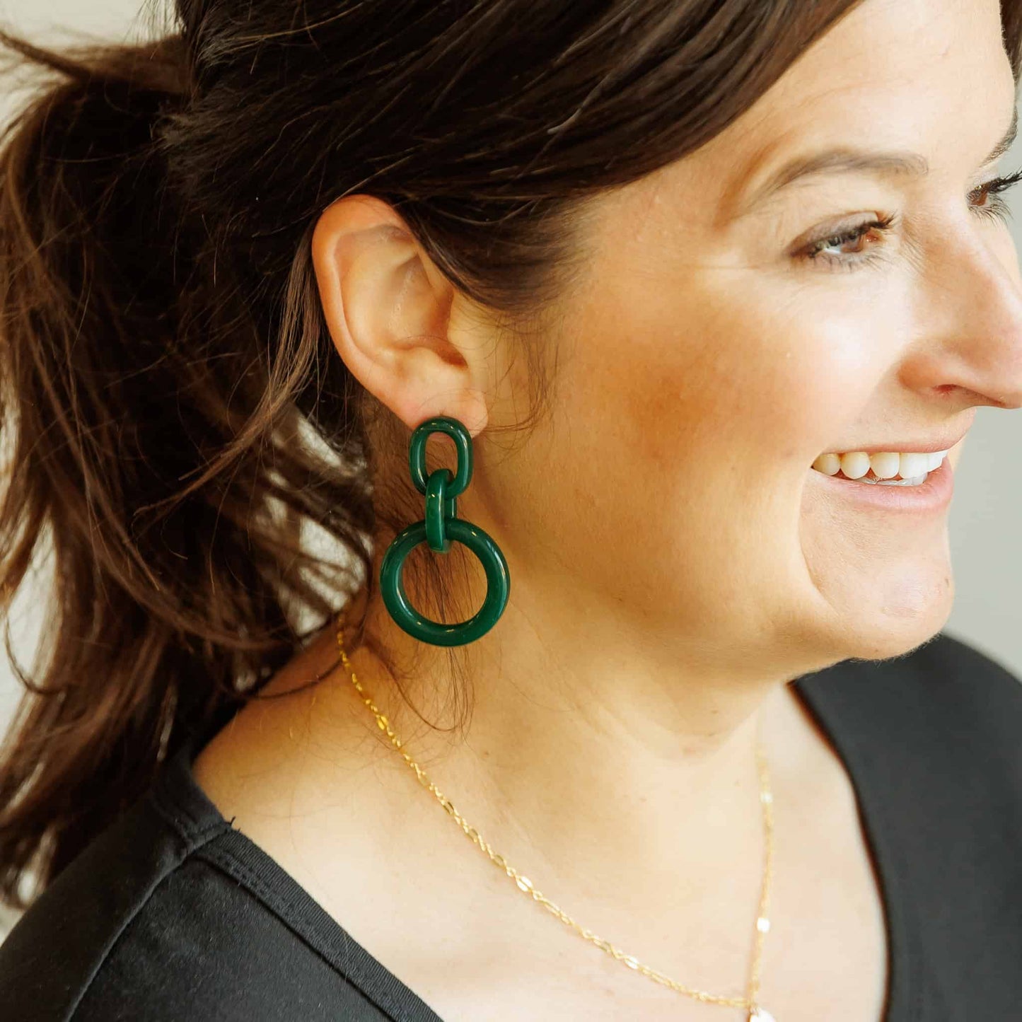 Green Lightweight Ethical Hali Earrings Sela Designs