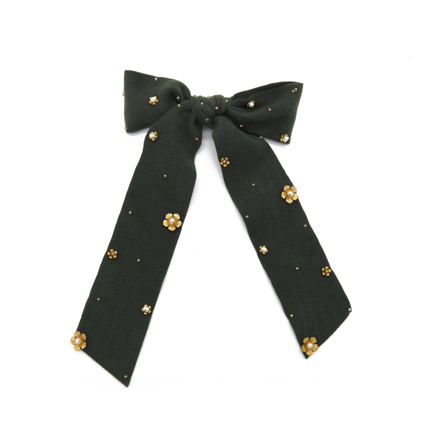 Green Zinnia Handmade Barrette Hair Accessory ADIBA