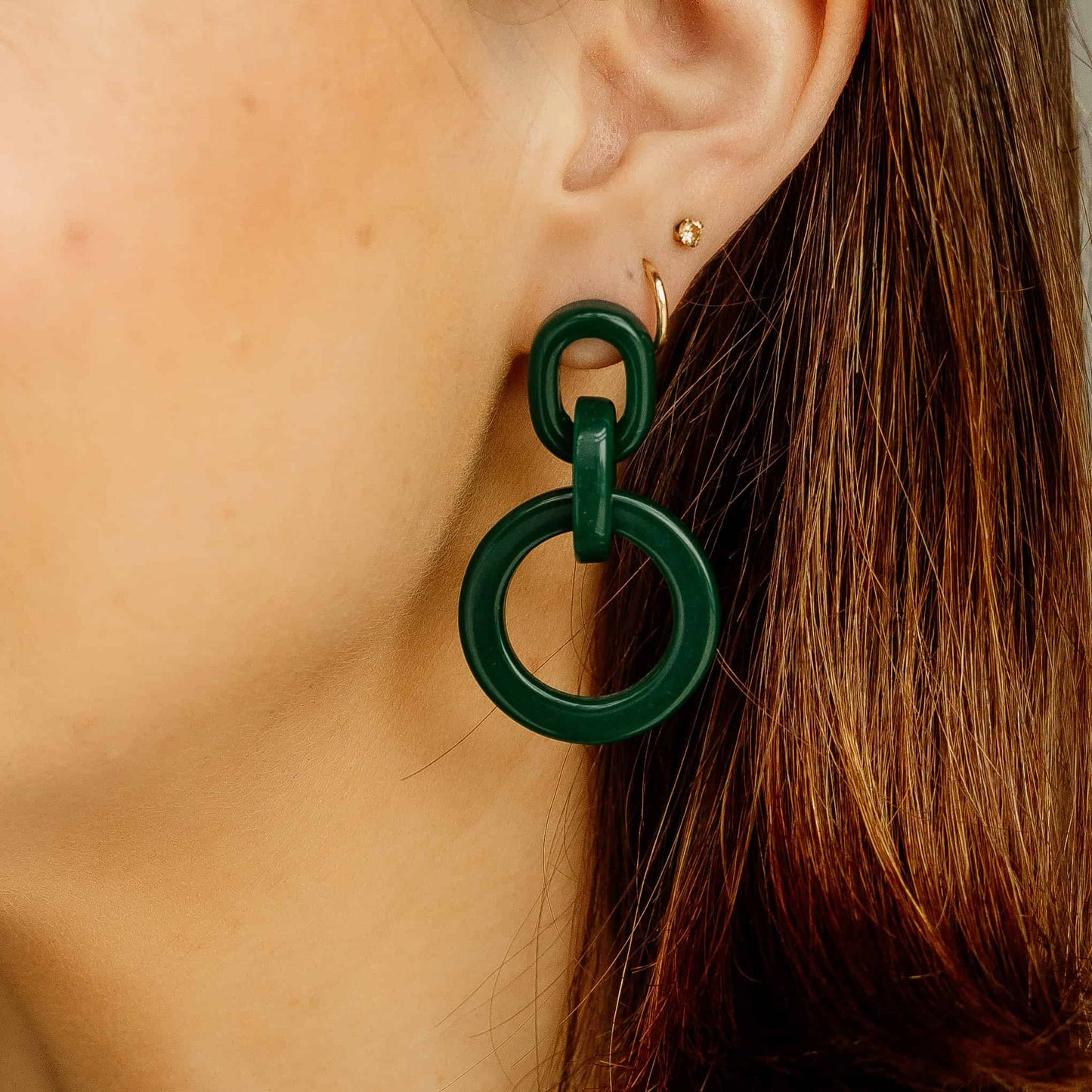 Green Lightweight Ethical Hali Earrings Sela Designs