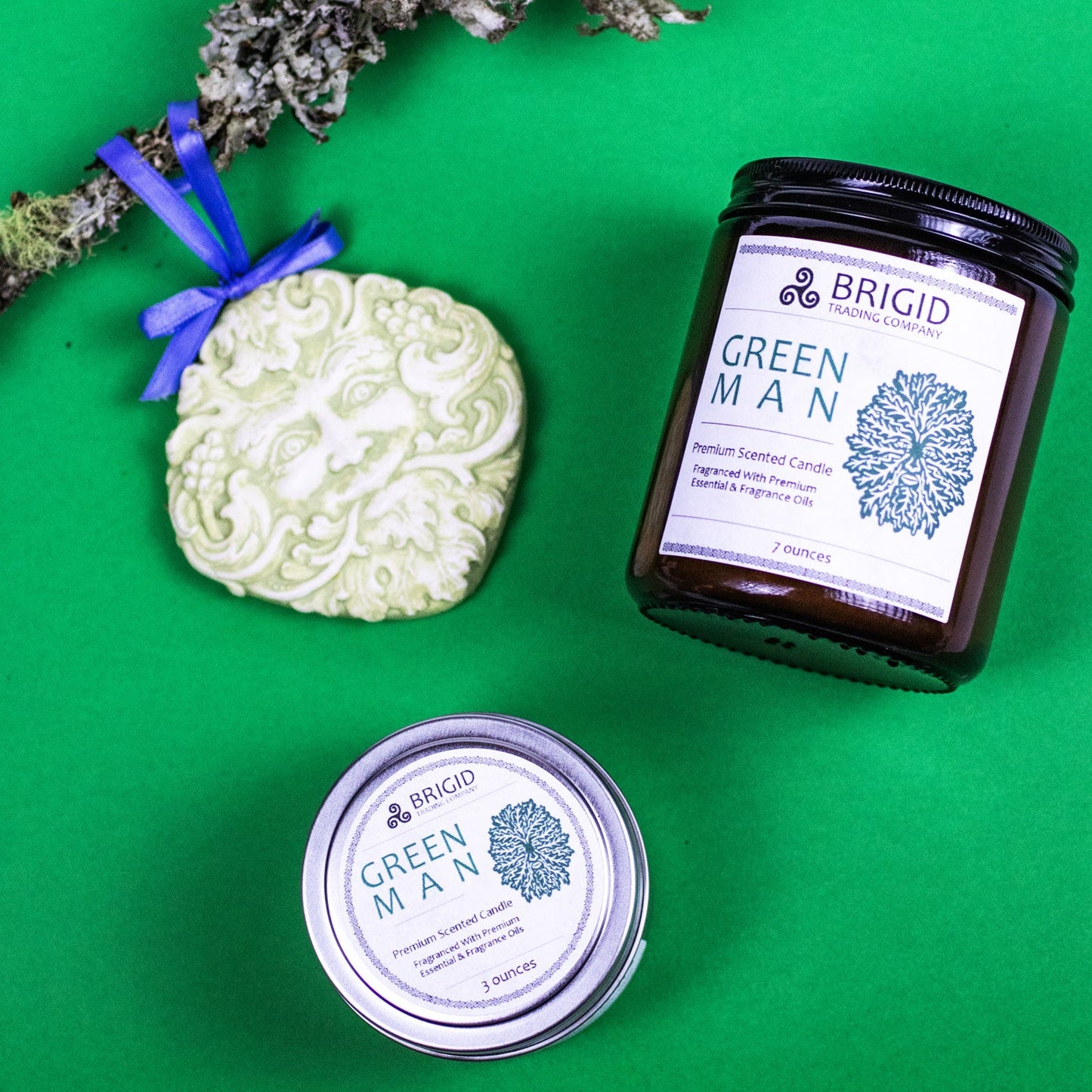 Green Man Moss Rainwater Old Growth Forests White Musk Soy Wax Candle