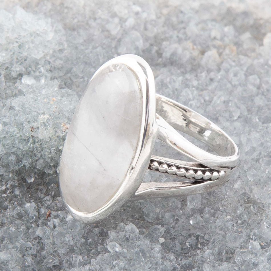 Grey Quartz Oval Ring Sterling Silver Barse Jewelry