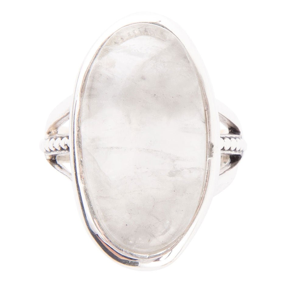 Grey Quartz Oval Ring Sterling Silver Barse Jewelry