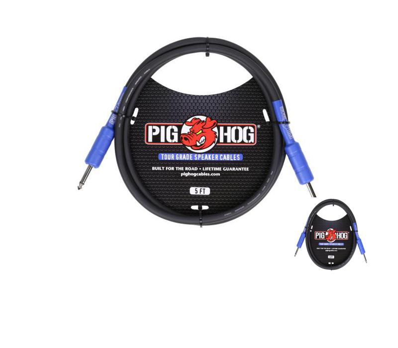 9.2mm Gauge Wire Speaker Cable 5 Ft Pig Hog PHSC5