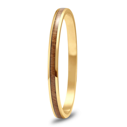 Gum Burl Yellow Gold Bangle Bracelet
