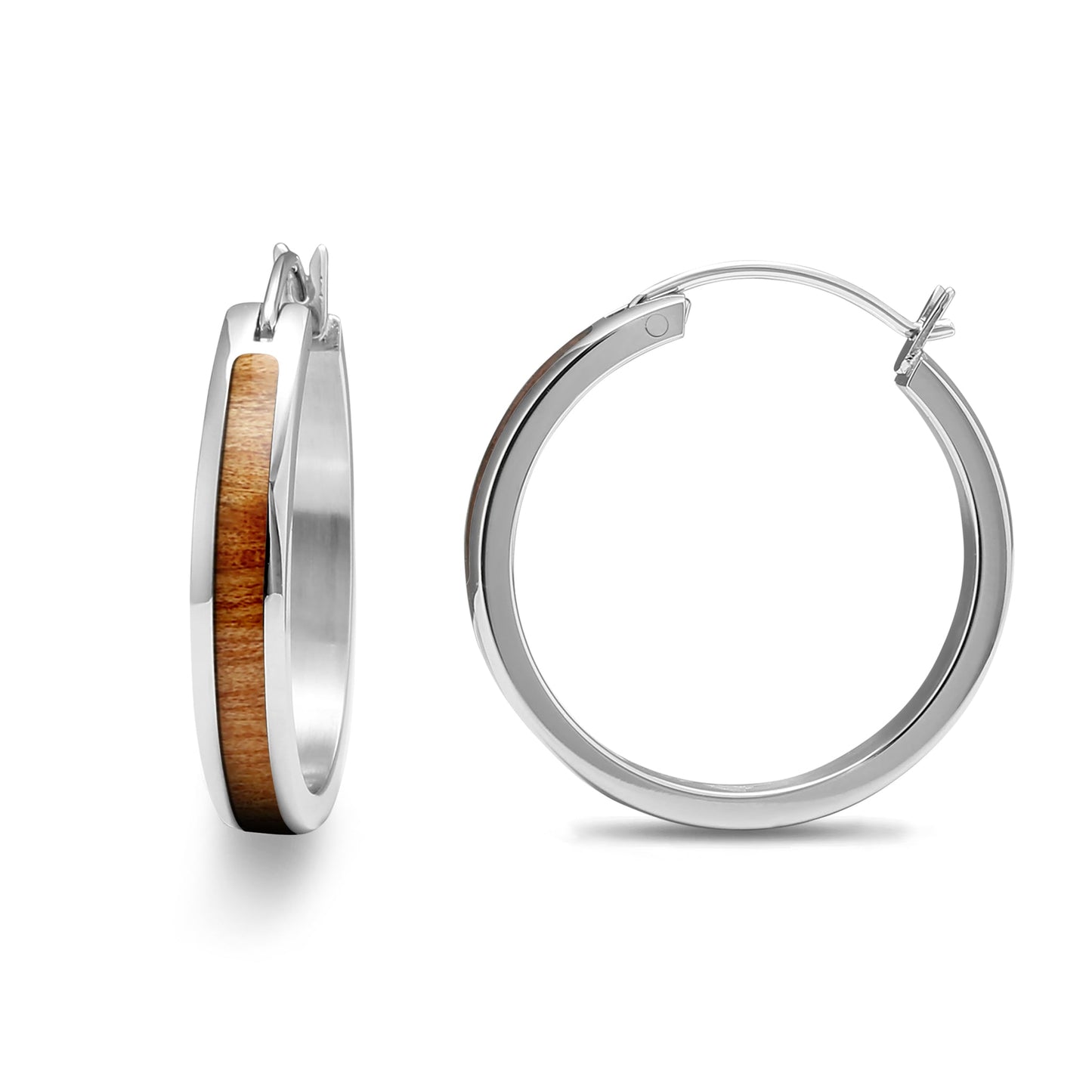 Gum Burl 25mm Hoop Earrings Stainless Steel
