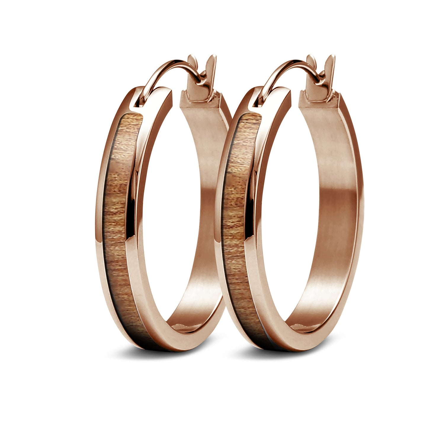 Gum Burl Rose Gold Hoop Earrings
