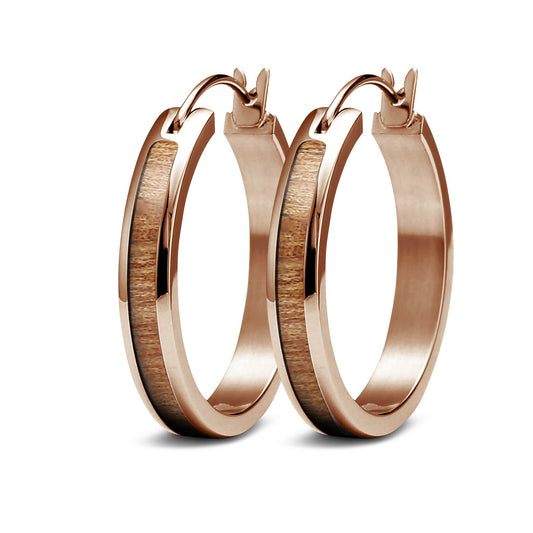 Gum Burl Rose Gold Hoop Earrings