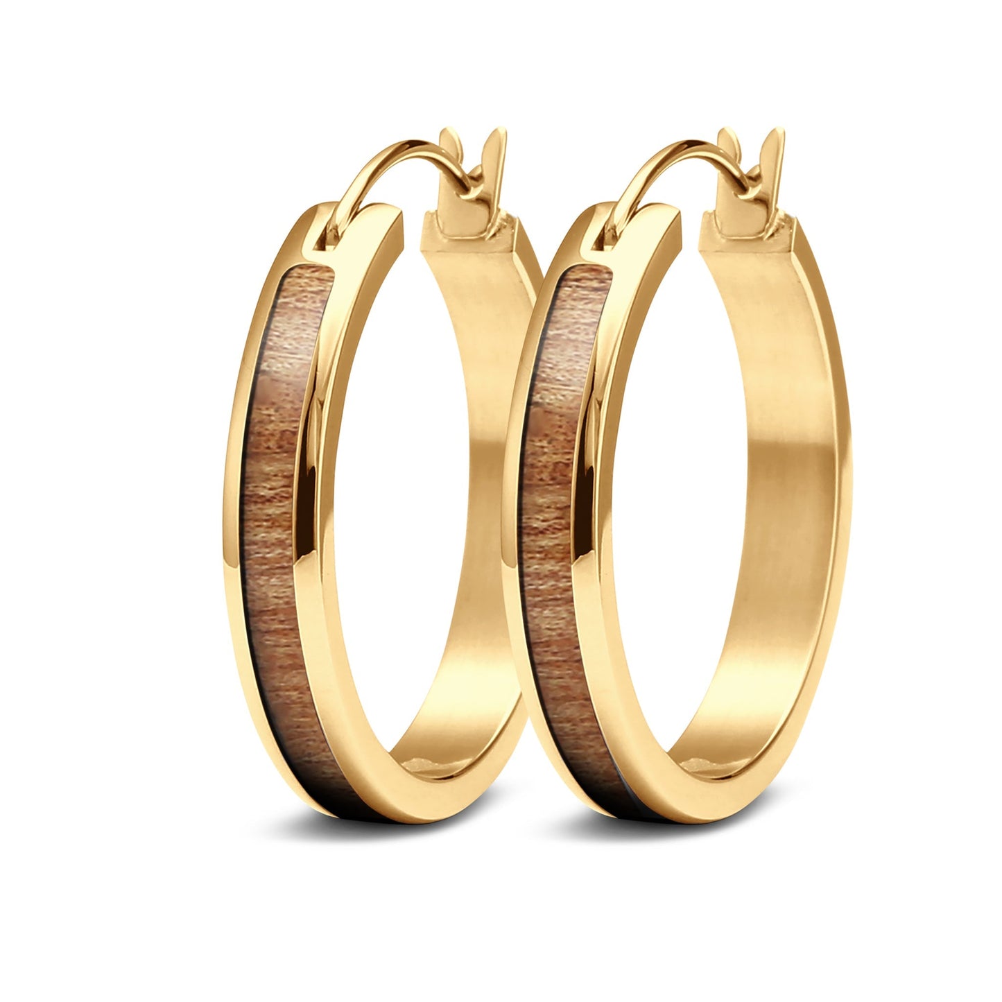 Gum Burl Yellow Gold Hoop Earrings