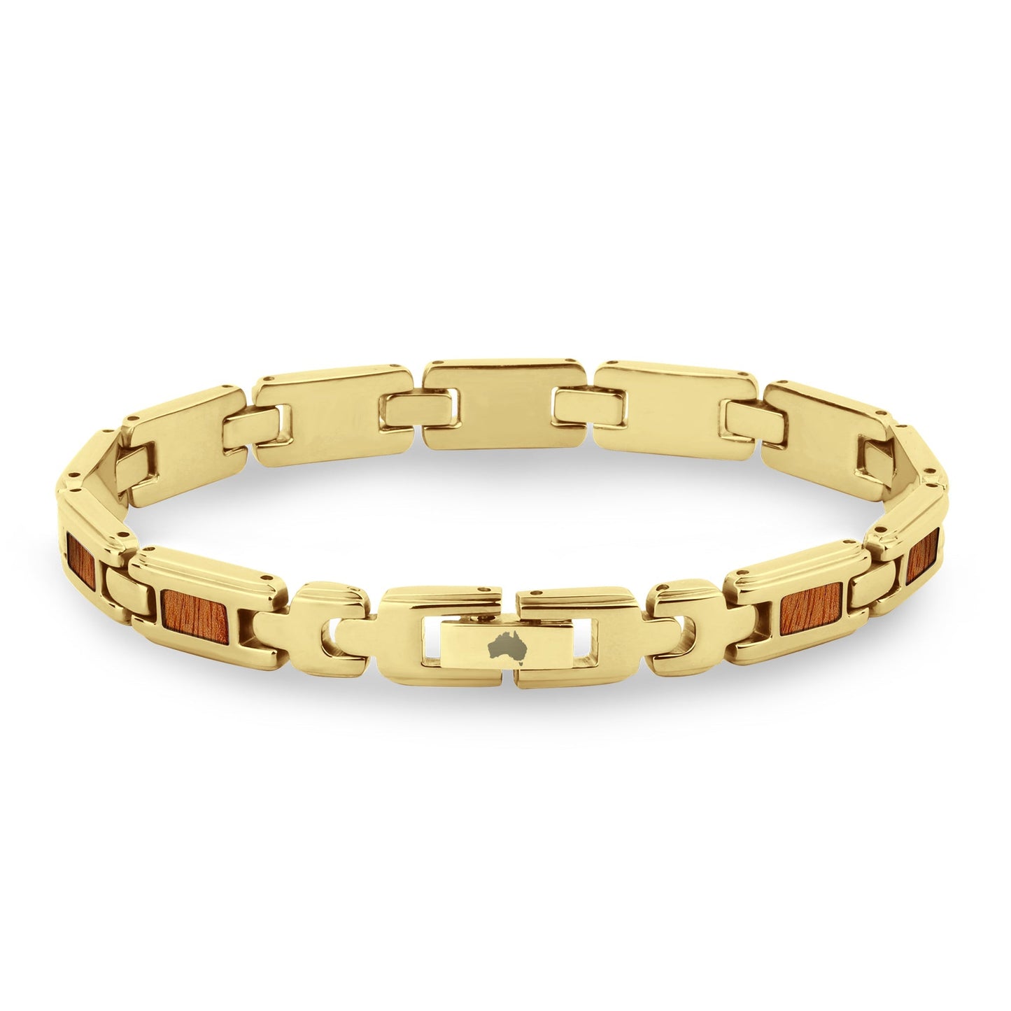 Gum Burl Yellow Gold Ladies Link Bracelet