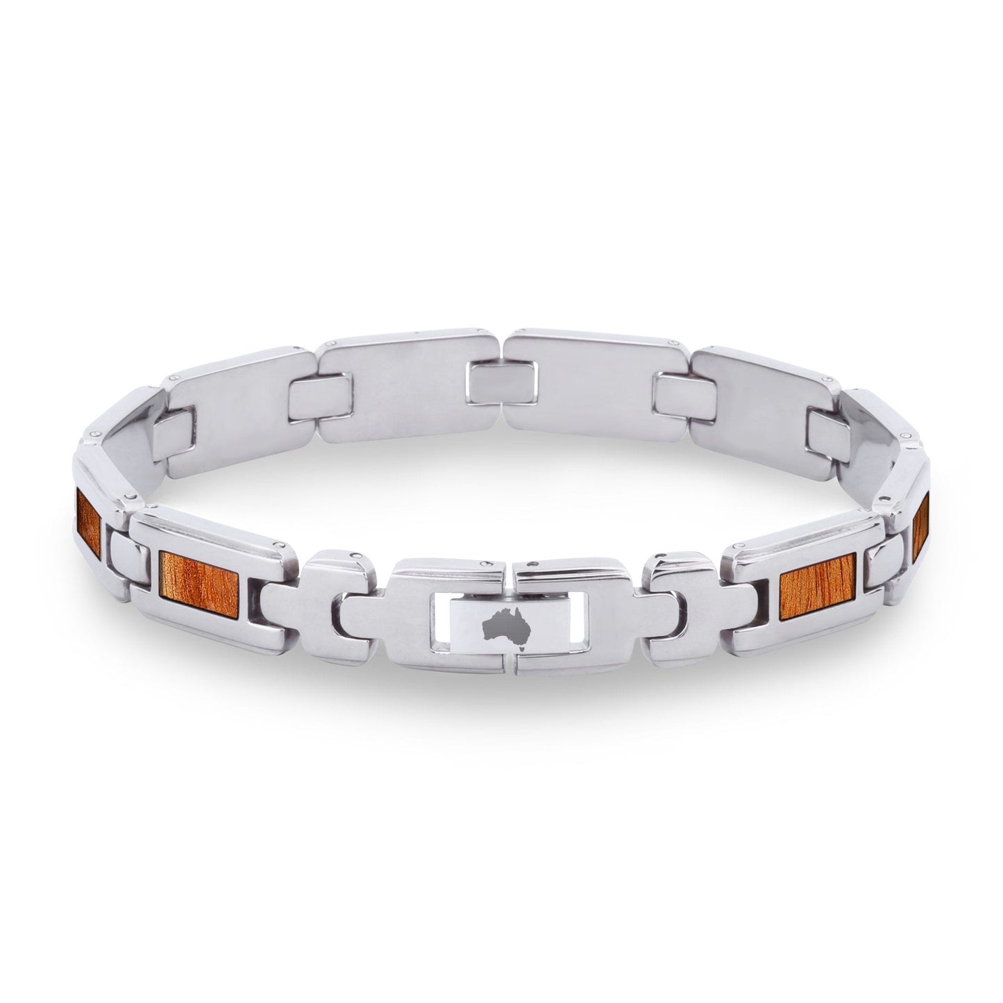 Gum Burl Stainless Steel Link Bracelet Men's Bracelet