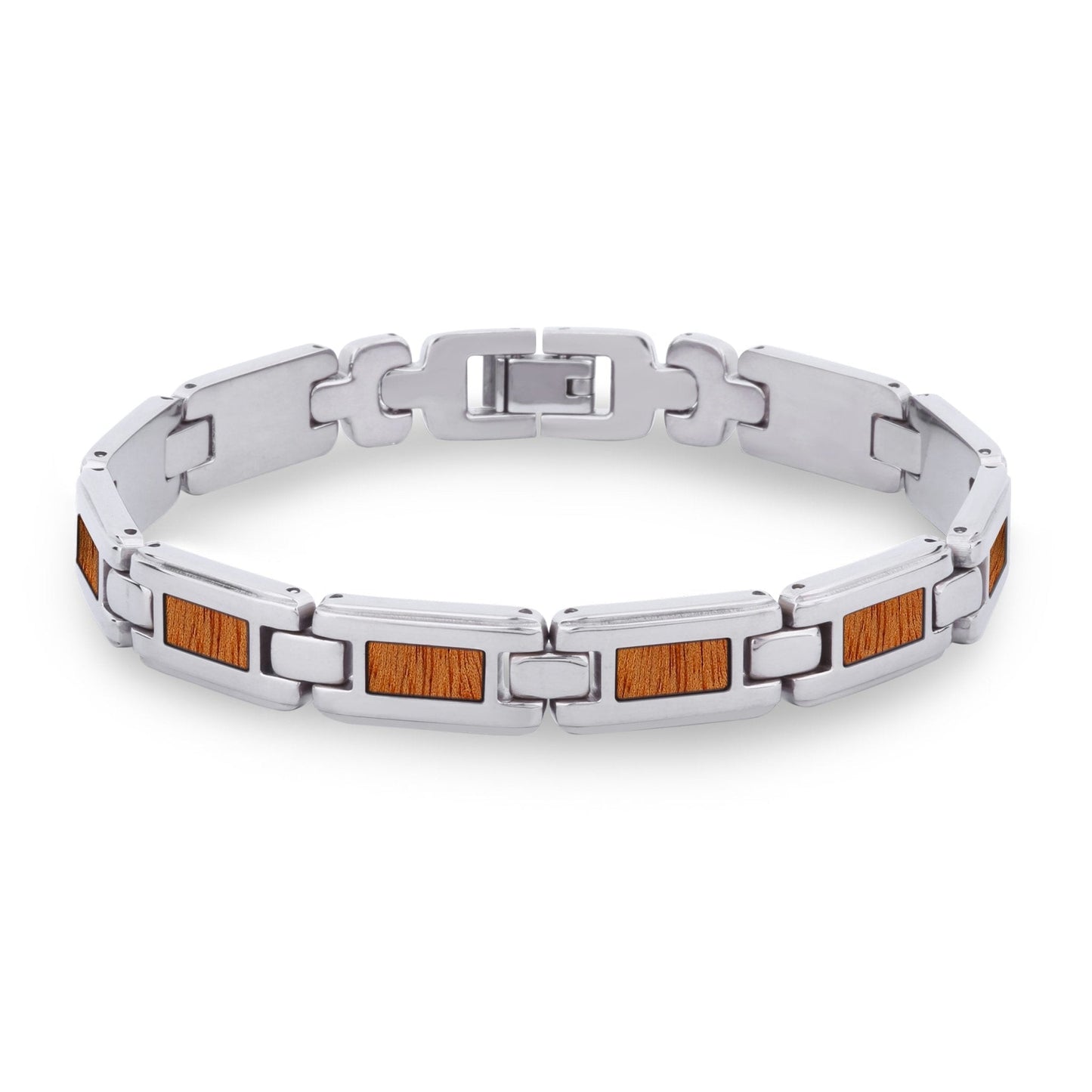 Gum Burl Stainless Steel Link Bracelet Men's Bracelet