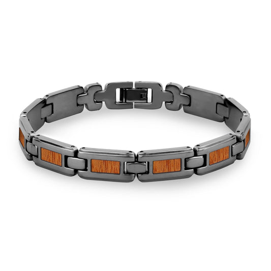 Gum Burl Gunmetal Link Bracelet Men's Bracelet
