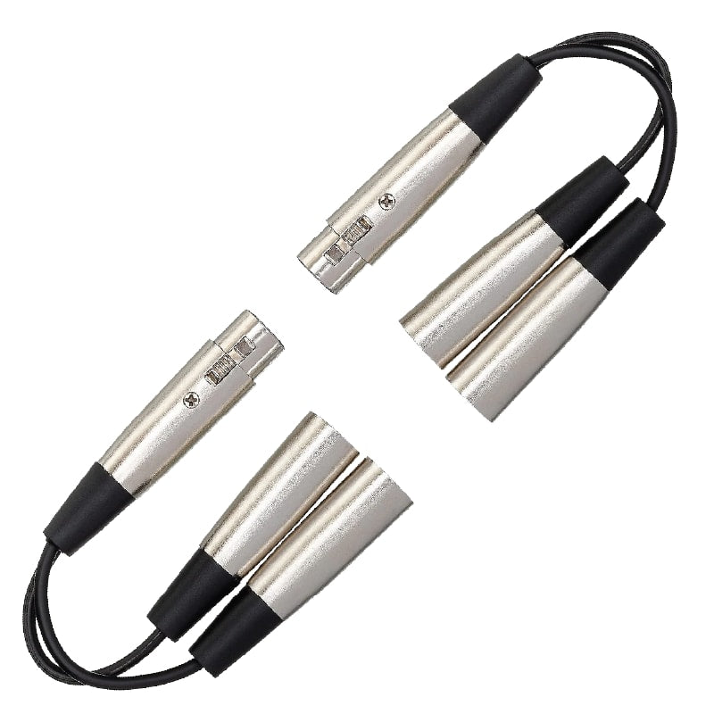 New - Hosa YXM-121 Y Cable - XLR Female to Dual XLR Male - 6 inch