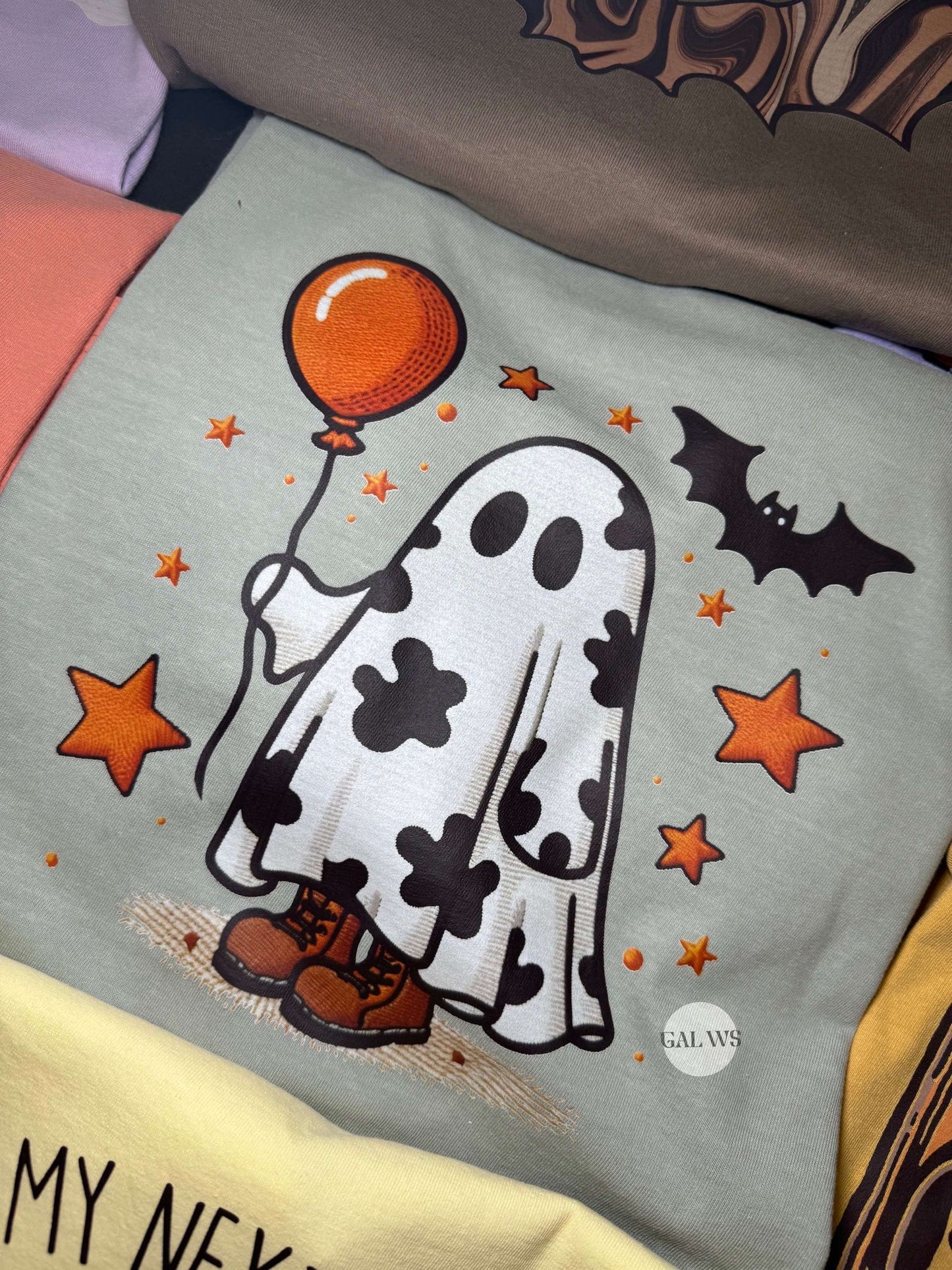 Cow print ghost graphic tee and sweatshirt Gunpowder and Lace Boutique Nac