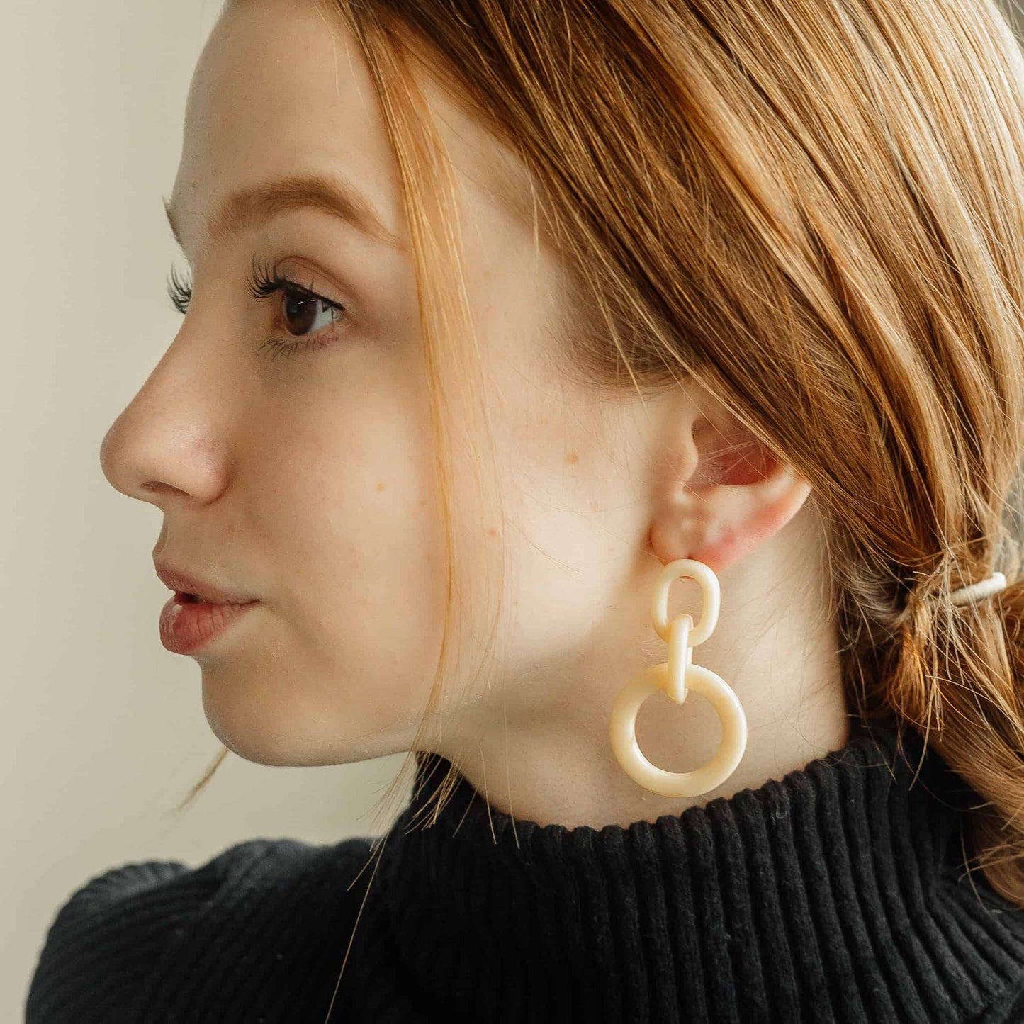 Ivory Lightweight Acrylic Earrings Hali Earrings
