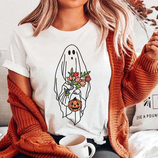 Halloween Bride Ghost Soft Cotton Tee Peachy Sunday