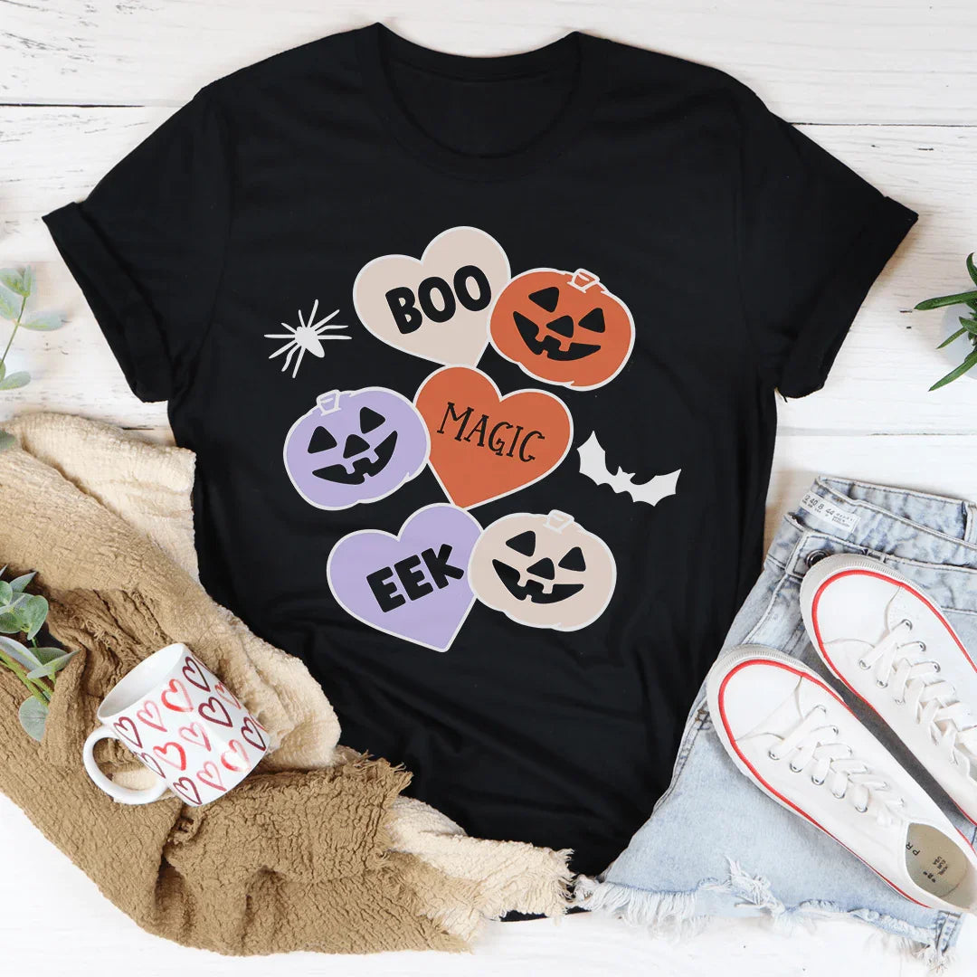 Halloween Candy Hearts Soft Cotton Tee Peachy Sunday