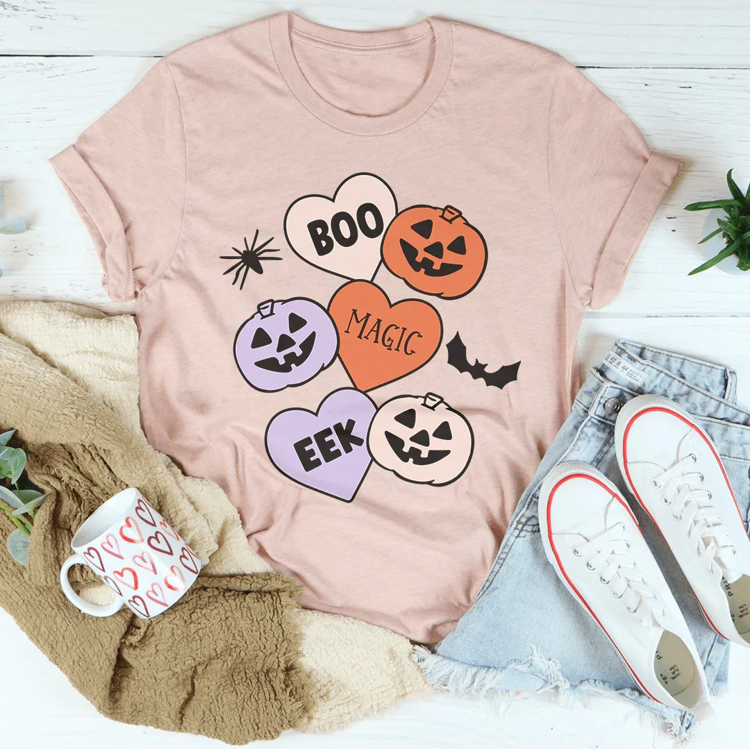 Halloween Candy Hearts Soft Cotton Tee Peachy Sunday