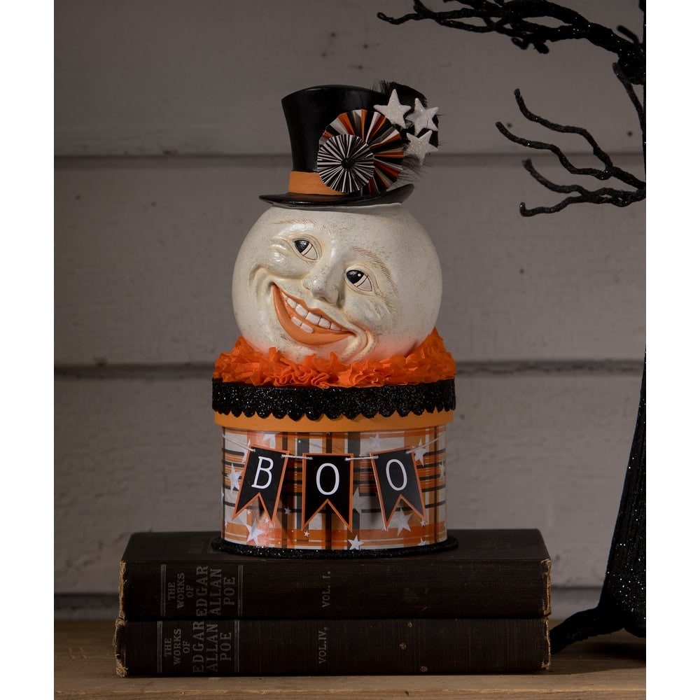 Halloween Moon Man Top Hat Figurine Decorative Box Bethany Lowe Designs