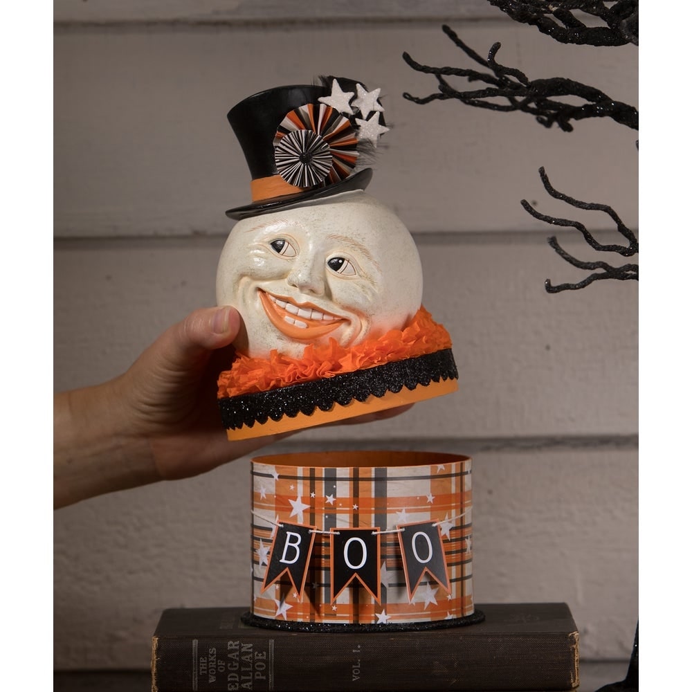 Halloween Moon Man Top Hat Figurine Decorative Box Bethany Lowe Designs