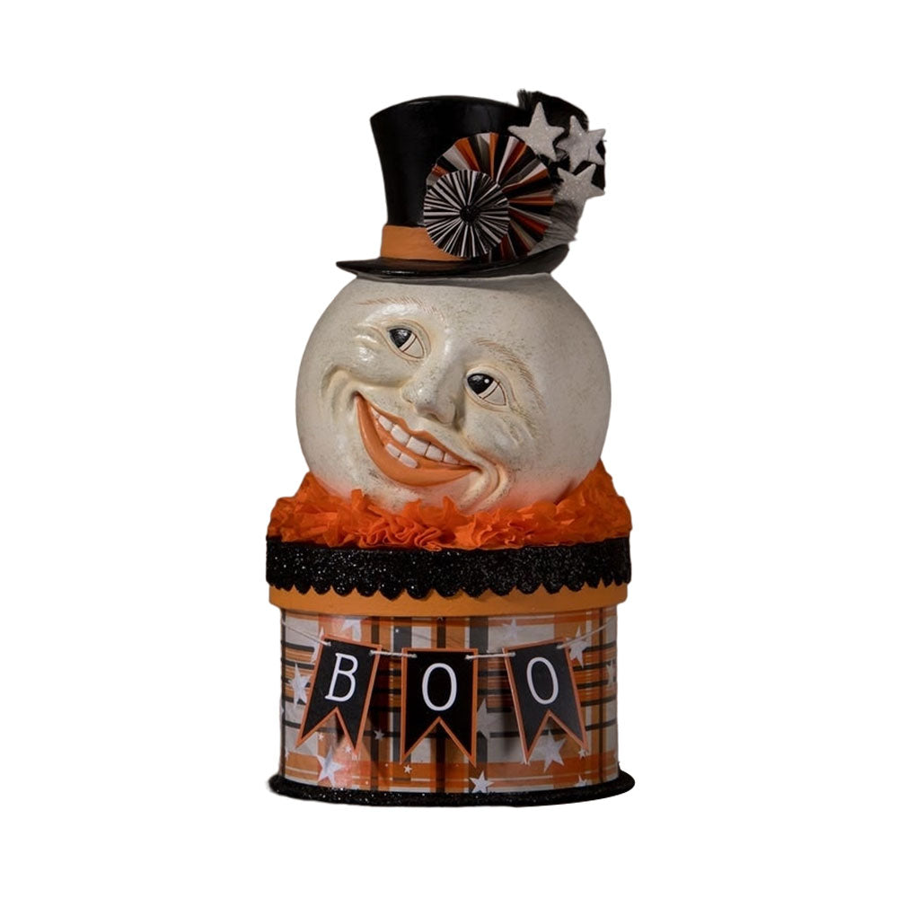 Halloween Moon Man Top Hat Figurine Decorative Box Bethany Lowe Designs