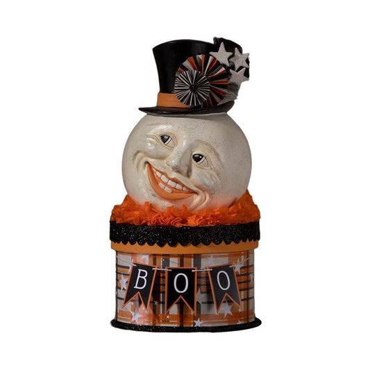 Halloween Moon Man Top Hat Figurine Decorative Box Bethany Lowe Designs