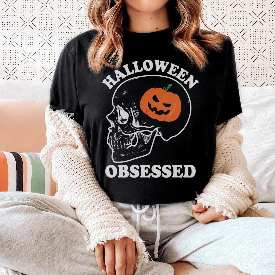 Halloween Obsessed Soft Cotton Tee Peachy Sunday