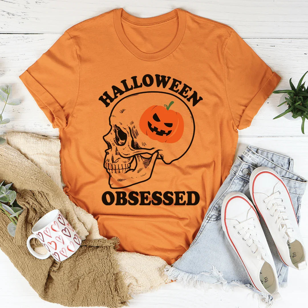 Halloween Obsessed Soft Cotton Tee Peachy Sunday