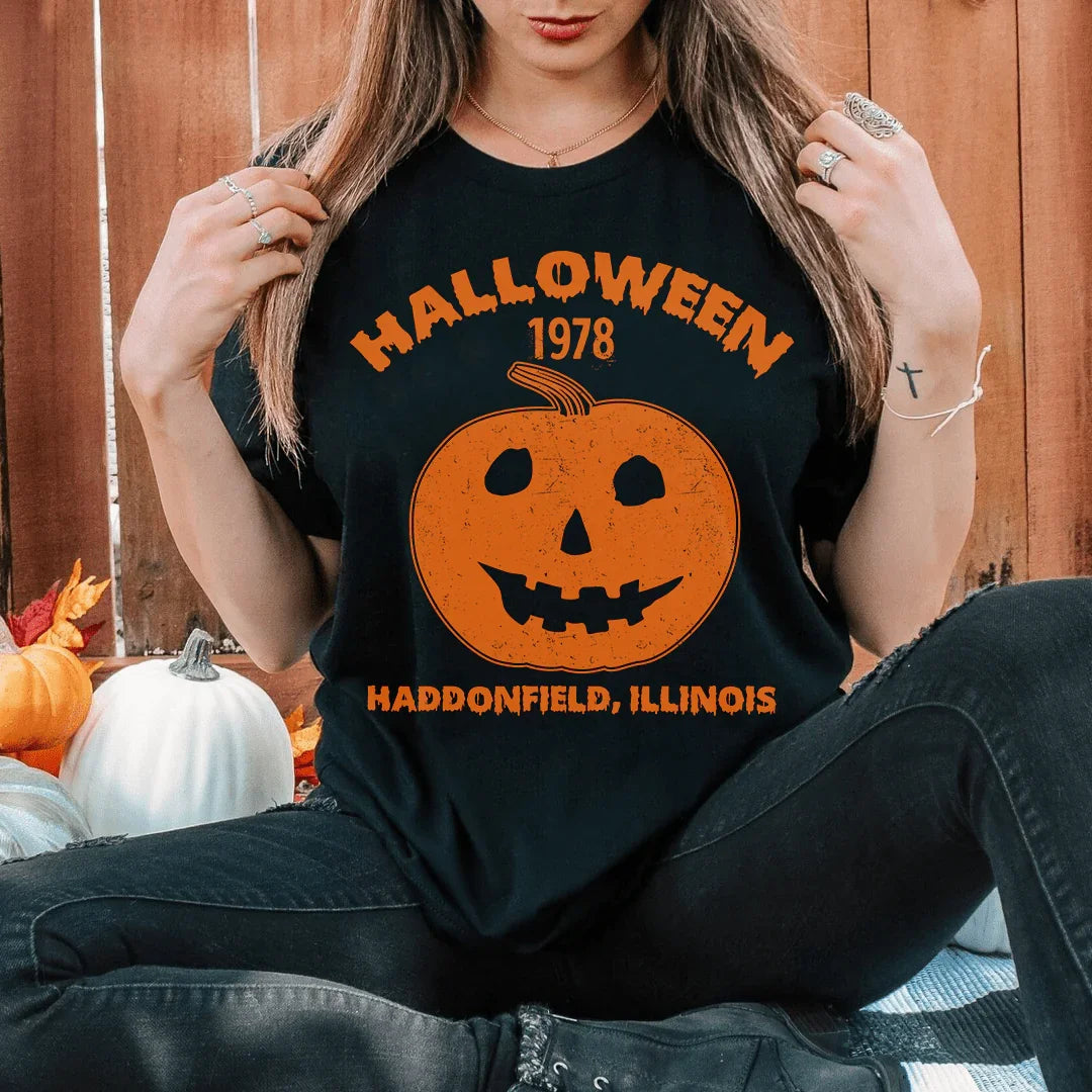 Halloween Pumpkin Soft Cotton Tee Peachy Sunday