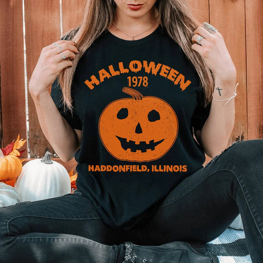 Halloween Pumpkin Soft Cotton Tee Peachy Sunday