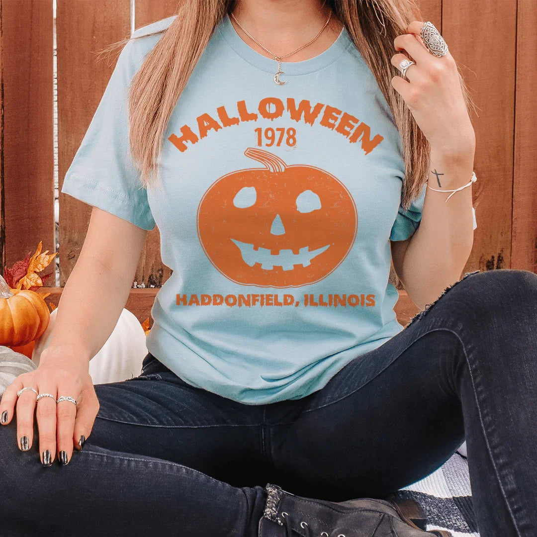Halloween Pumpkin Soft Cotton Tee Peachy Sunday