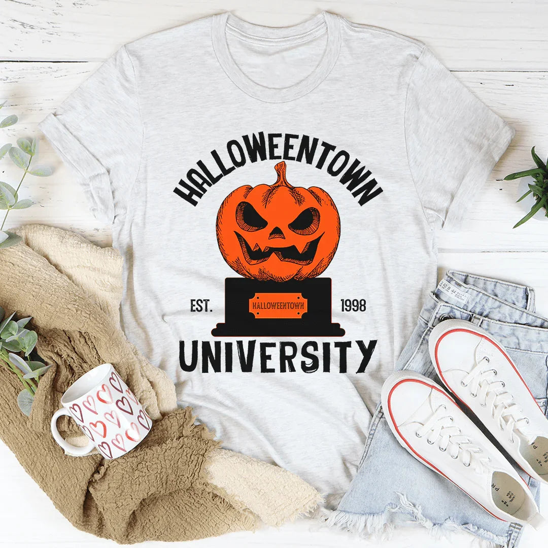 Halloween University Tee Soft Lightweight Cotton T-shirt Peachy Sunday