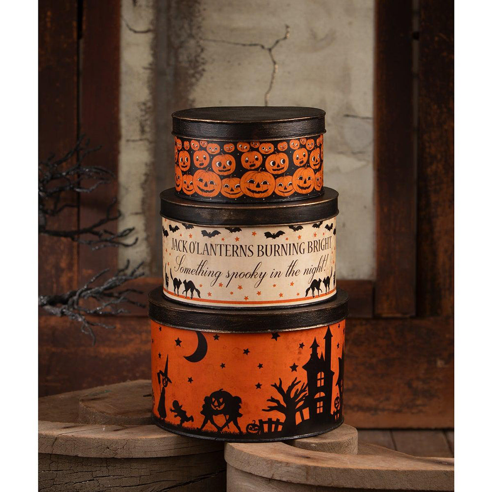 Halloween Vintage Nesting Tins Set of 3 by Bethany Lowe Designs