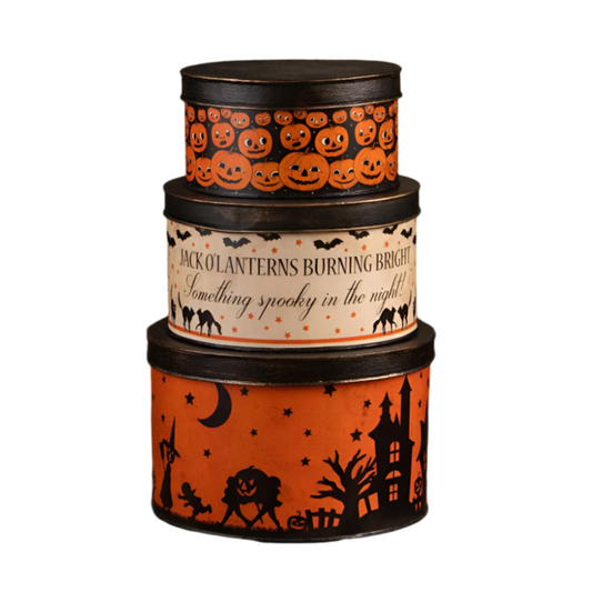 Halloween Vintage Nesting Tins Set of 3 by Bethany Lowe Designs