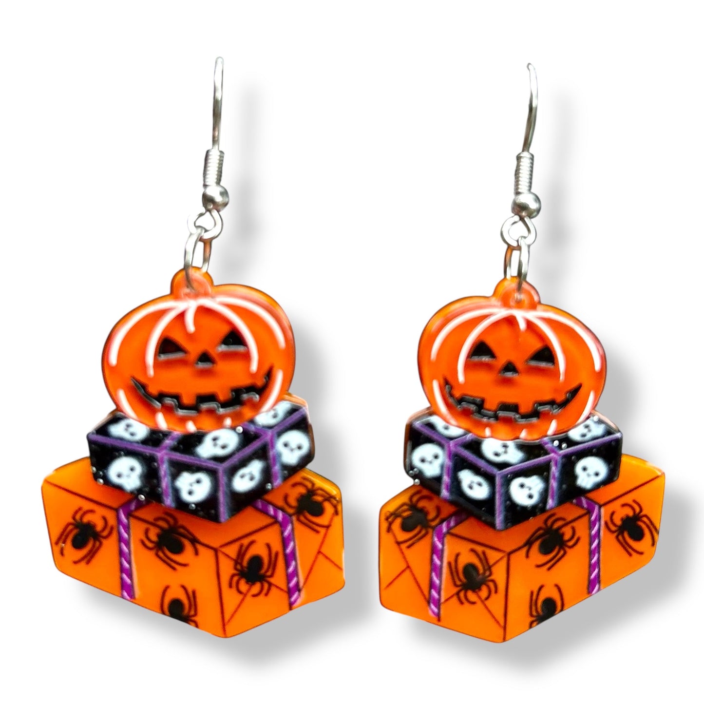 Halloween Happy Mail Acrylic Earrings 50's Vintage Dame x Lipstick & Chrome