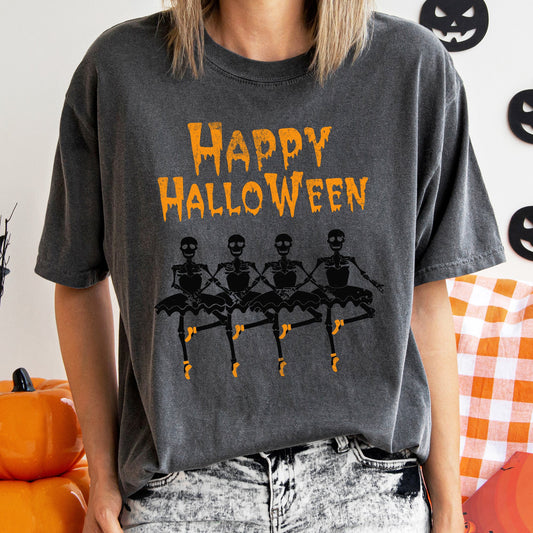 Happy Halloween Ballerinas Retro Comfort Colors Tshirt