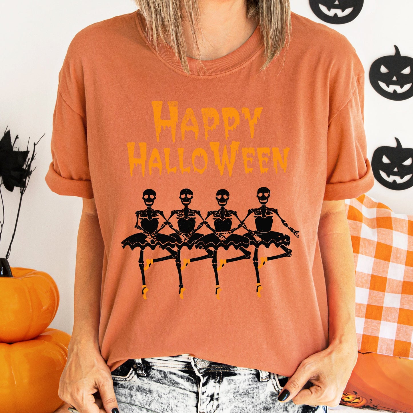 Happy Halloween Ballerinas Retro Comfort Colors Tshirt