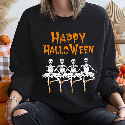 Halloween Ballerinas Vintage Sweatshirt Soft Fleece Unisex Refinery No. 1
